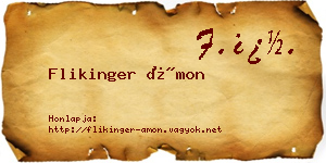 Flikinger Ámon névjegykártya